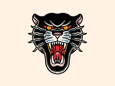 El Pantera Tattoo Illustration american traditional illustration panther procreate tattoo