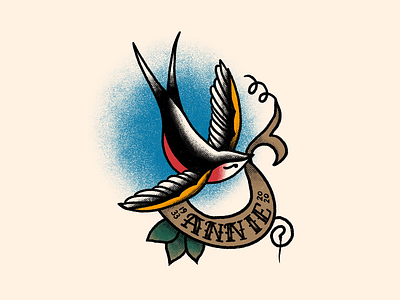Annie Sparrow Illustration american traditional bird bird illustration digitalart illustration procreate sparrow tattoo