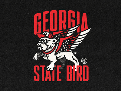 Georgia State Bird Tshirt bulldog design illustration logo mascot tshirt type typography vector wings