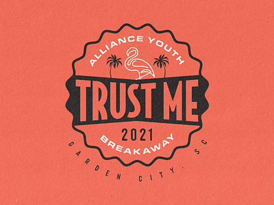 Alliance Youth Breakaway Retreat Graphic apparel badge beach branding design flamingo logo palm tree retreat tshirt type typography vector youth