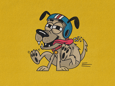 Butt Racer Full Illustration cartoon character digitalart dog drawing illustration mascot racer racing sheprador