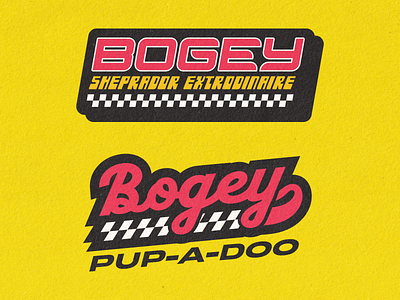 Bogey, Butt Racer Type Treatments badge branding design logo racing stickers type typography vector