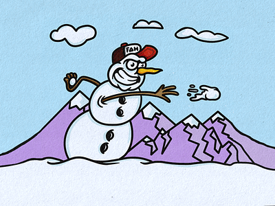 Snowman Character Illustration character design doodle drawing illustration mascot procreate sketch snowball fight snowman