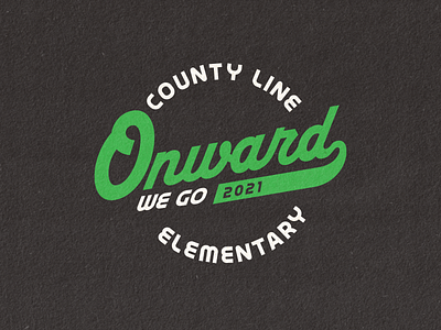 County Line Elementary Onward Tshirt apparel badge branding design elementary school logo spiritwear tshirt type typography vector