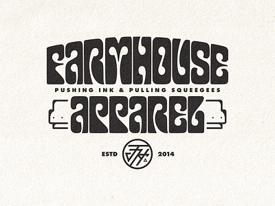 FarmHouse Apparel Funky Type apparel branding design funky type logo retro screen printing tshirt type typography vector