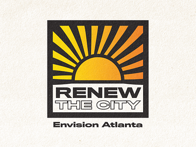 Envision Atlanta Renew the City Graphic apparel branding design logo sun tshirt type typography vector