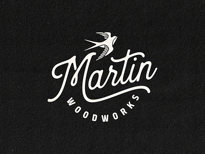 Martin Woodworks Logo branding design logo sparrow type typography vector woodwork