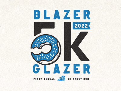 Blazer Glazer 5k Tshirt 5k apparel branding design donut doughnut illustration logo race tshirt type typography vector