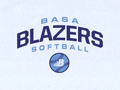 Blazers Softball Design apparel branding design high school logo softball spiritwear tshirt type typography vector