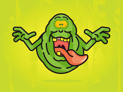 Slimer cartoon character doodle ghostbusters illustration slimer vector