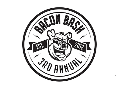 Bacon Bash Logo bacon badge branding icon logo patch pig sticker vector