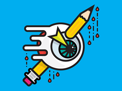 Pencil in Eye doodle eye illustration pencil vector