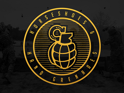 Horseshoes & Hand Grenades Logo branding grenade horseshoes icon logo vector