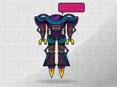 Crbi5 Robot Illustration character doodle illustration robot vector