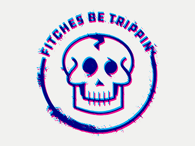 Fitches Be Trippin' Skull 3d design illustration skull texture vector