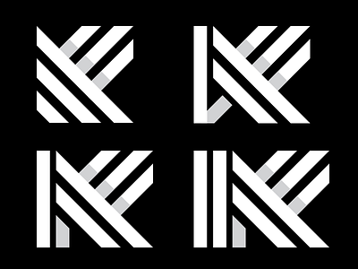 4K branding icon k letter logo type vector
