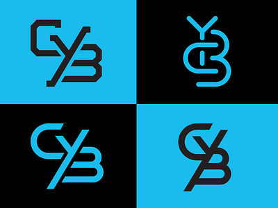 CYB Monograms b branding c fitness icon lettering letters logo monogram type vector y