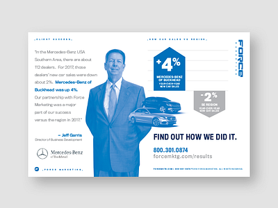 Force Print Ad advertisement atlanta automotive cars infographic layout marketing mercedes benz print