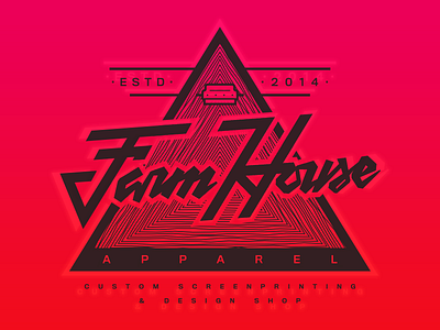 FarmHouse Apparel Triangle Shirt Design branding custom logo print screenprinting tshirt typography