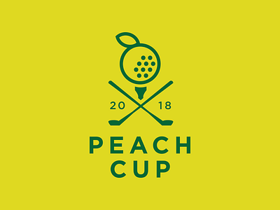 Peach Cup Logo Final atlanta badge branding event golf icon logo patch peach tournament vector