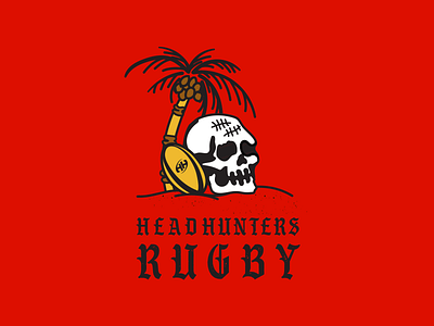 Headhunters Rugby T-shirt Design branding design illustration logo screenprinting tshirt type typography vector