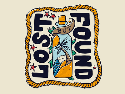 Lost But Found Rope Design american traditional atlanta beach bottle design illustration lettering palm rope tattoo type typography