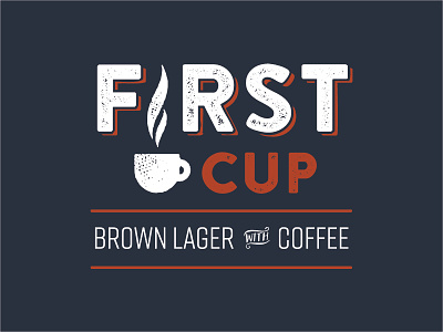 First Cup Concept beer label design icon textured type
