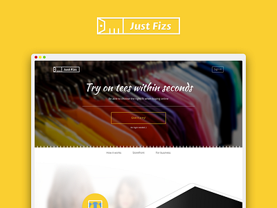 Justfizs redesign content fitting room homepage layout scrollpage typography website