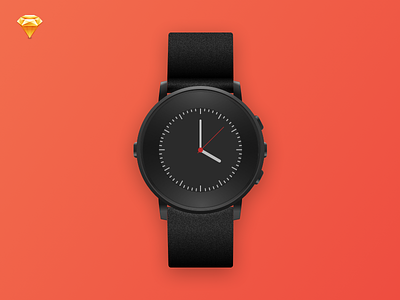 Pebble Time Round Sketch Template design download free freebie mock mockup pebble sketch template