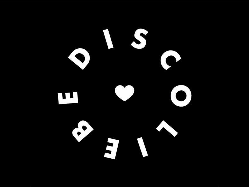 Glitched love circle computer art disc disco glitch heart logo minimal