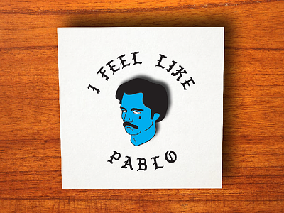 Sad Pablo Pin creative market enamel pin illustrator pablo escobar photoshop template