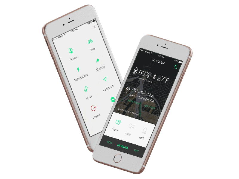 Volata App animation app iphone mockup rebrand smartbike ui ux