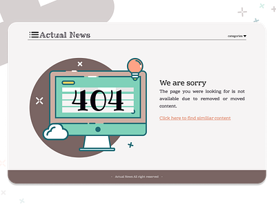 Design a 404 page, for a news station website 365challenge 404 404 page error 404 news website ui web design webdesign