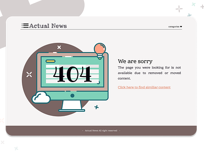 Design a 404 page, for a news station website