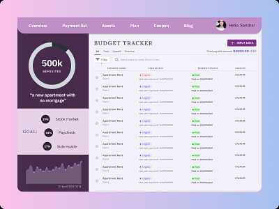 Budget tracker, DailyUI Calculator 365 design challenge 365challenge budget tracker calculator dailyui purple tracker ui web design