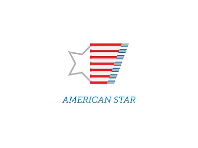 American Star – unused mark america american blue flag grey red star states stripes united usa white