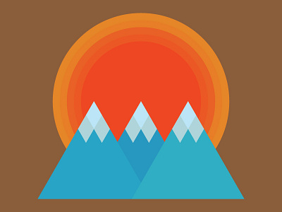 The Mountains brand gradient logo mark mountains sun