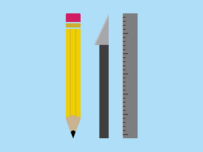 Tools pencil ruler shapes simple tools xacto