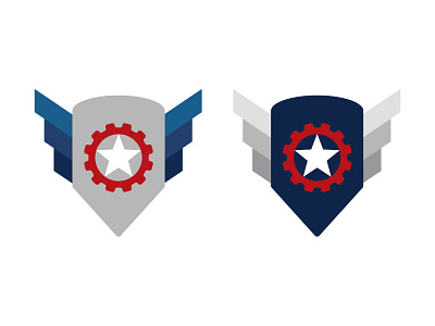 Captain America-esque?... america badge blue minimal minimalist progression red red white and blue simple star white wings