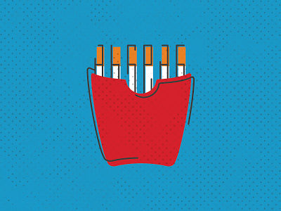 Cancer Fries box cancer cigarettes cigs fries icon iconography red