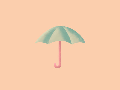 Umbrella cover handle illustration illustrator peach procreate rain umbrella