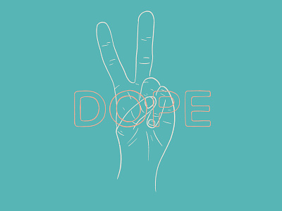 Dope. design dope hand hand illustration hands illustration kreslet line line art minimal orange peace peace sign procreate simple teal type typography white