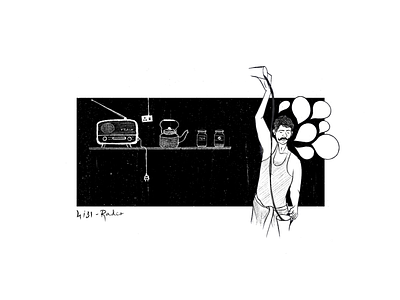 Inktober 2020, Day 4 - 'Radio' black white day 4 radio illustration inktober 2020 prasanna venkatesh venkatesh prasanna