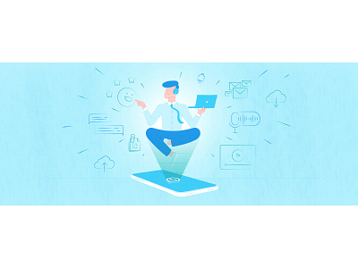 whassup API agent productivity customer support cx flat illustration illustration illustrator prasanna venkatesh venkatesh prasanna whatsapp business api