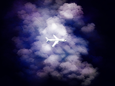 Night sky cloud illustration night plane procreate sky