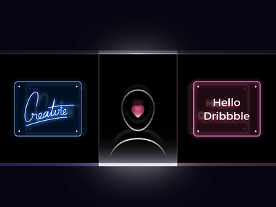 Creatvie - Hello Dribbble after effects animation dark debut design dribbble icon icons illustration intro neon vietnam