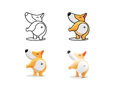 Doggo in styles animal dog icon illustration mascot mascot logo