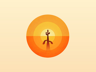 Sunrise in the desert circle desert icon illustration morning playoffs sticker sunrise