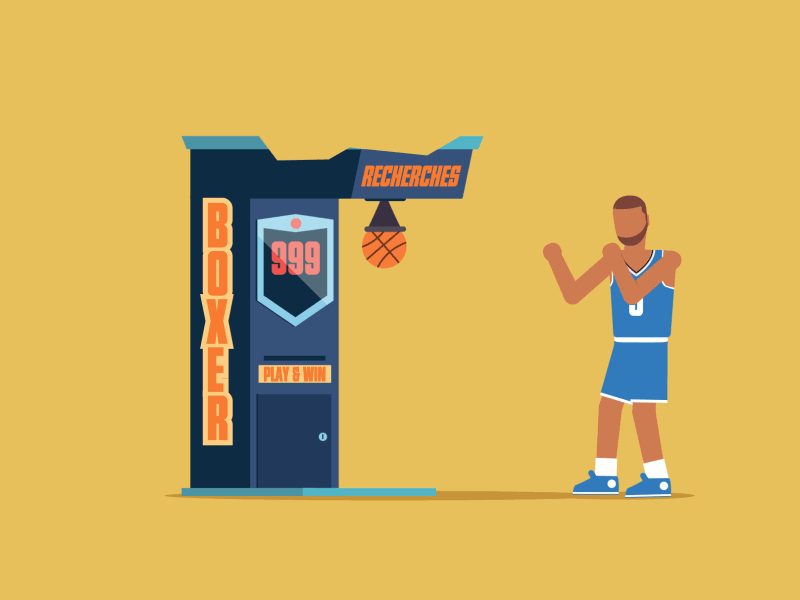 Euro Basket 2015: Batum after effect animation boxer character euro basket fight illustration play