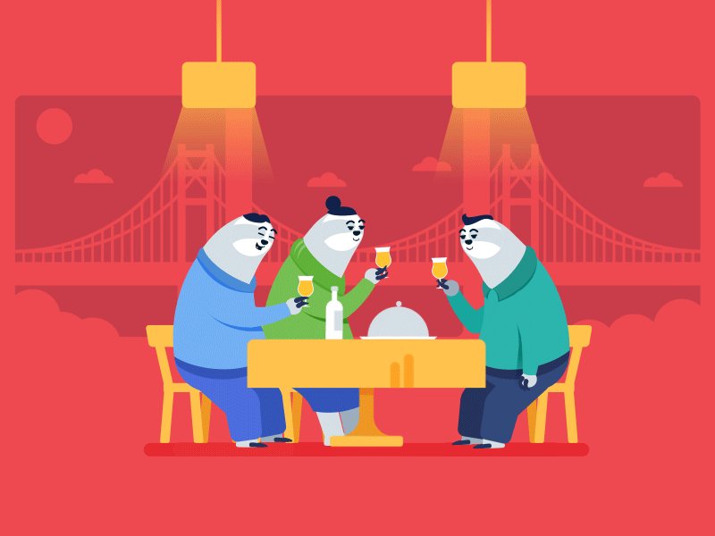 Sloths Party after effects animation beer booked character happy illustration new york party restaurant sloth slow